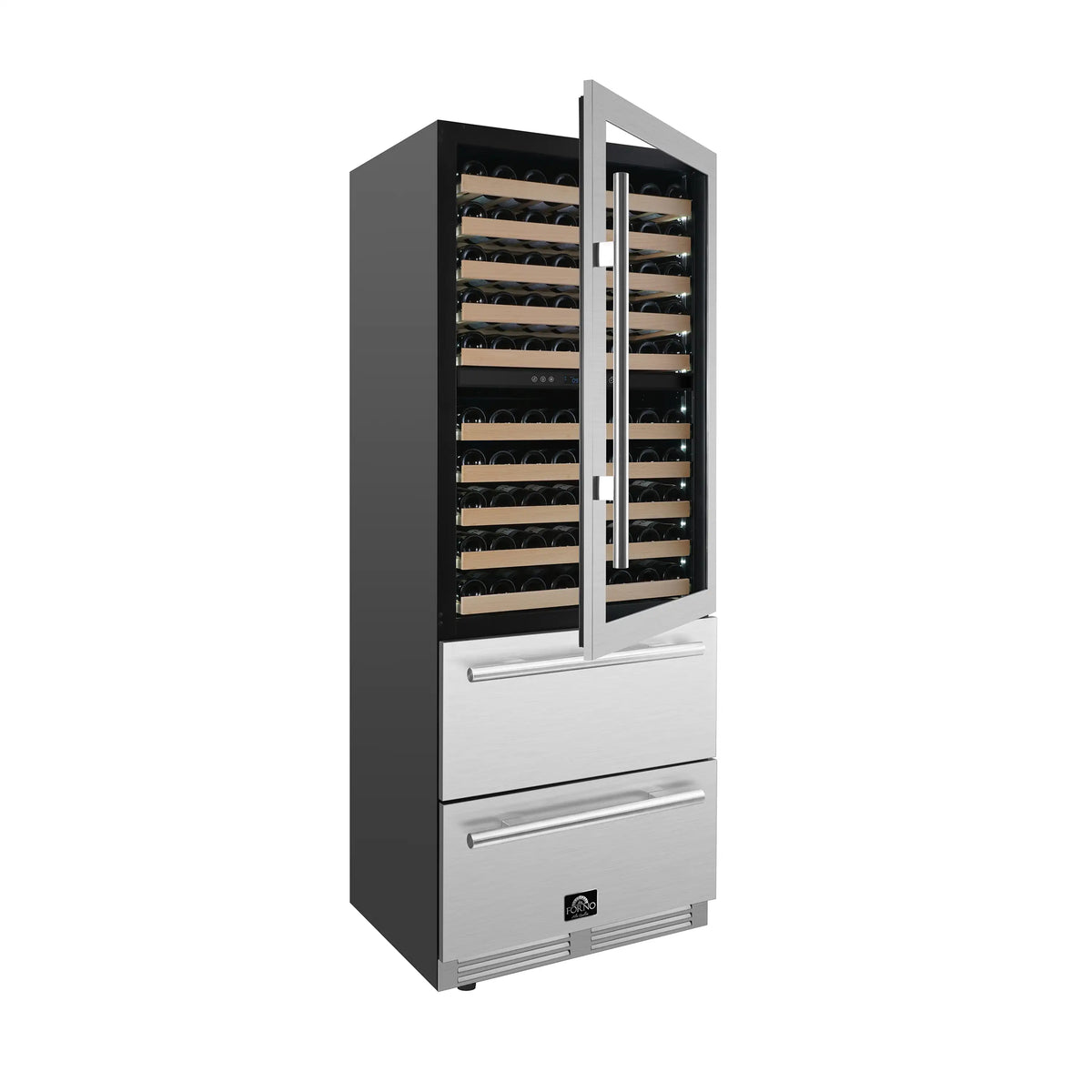 Forno Celano 30-Inch Built-In Dual Zone Wine Cellar/Beverage Cooler, 21.3 Cu. Ft. (FWCDR6697-30S)