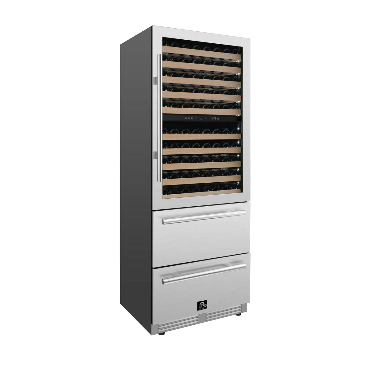 Forno Celano 30-Inch Built-In Dual Zone Wine Cellar/Beverage Cooler, 21.3 Cu. Ft. (FWCDR6697-30S)