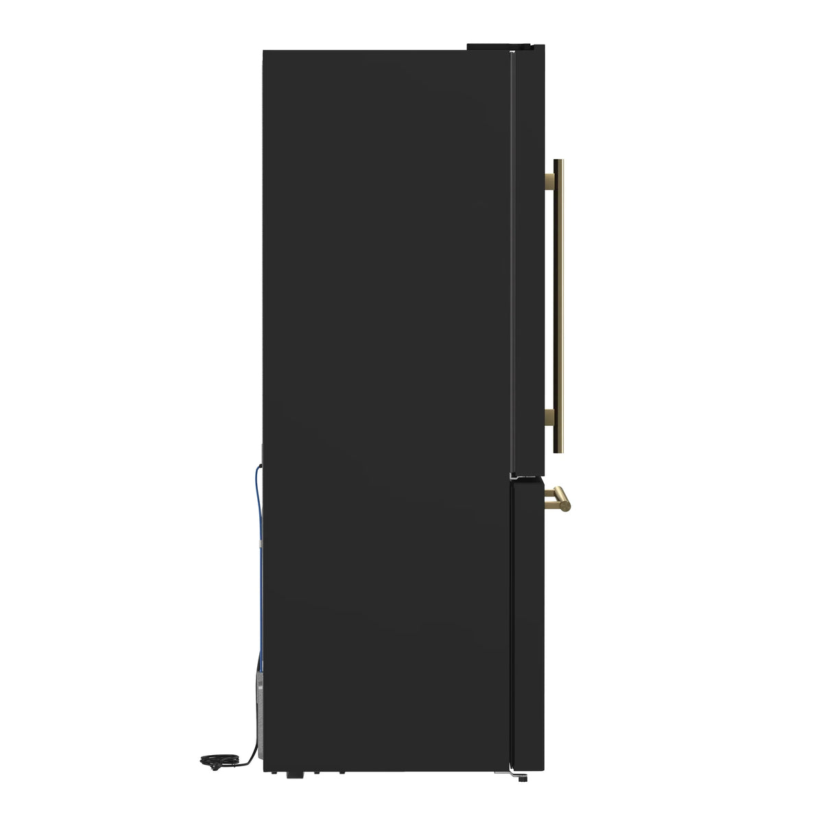 Forno Milano Espresso 62-Inch Freestanding Bottom Freezer Refrigerators Package, 34.4 Cu. Ft., Black with Antique Brass Handle (FFFFD1787-60BLK)