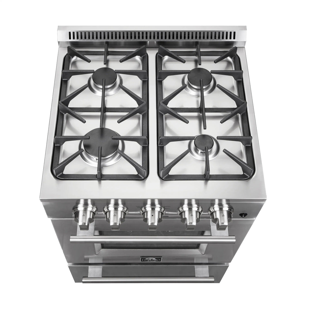 Forno Breno 24-Inch Freestanding Gas Range, 4 Burners, Stainless Steel (FFSGS6272-24)