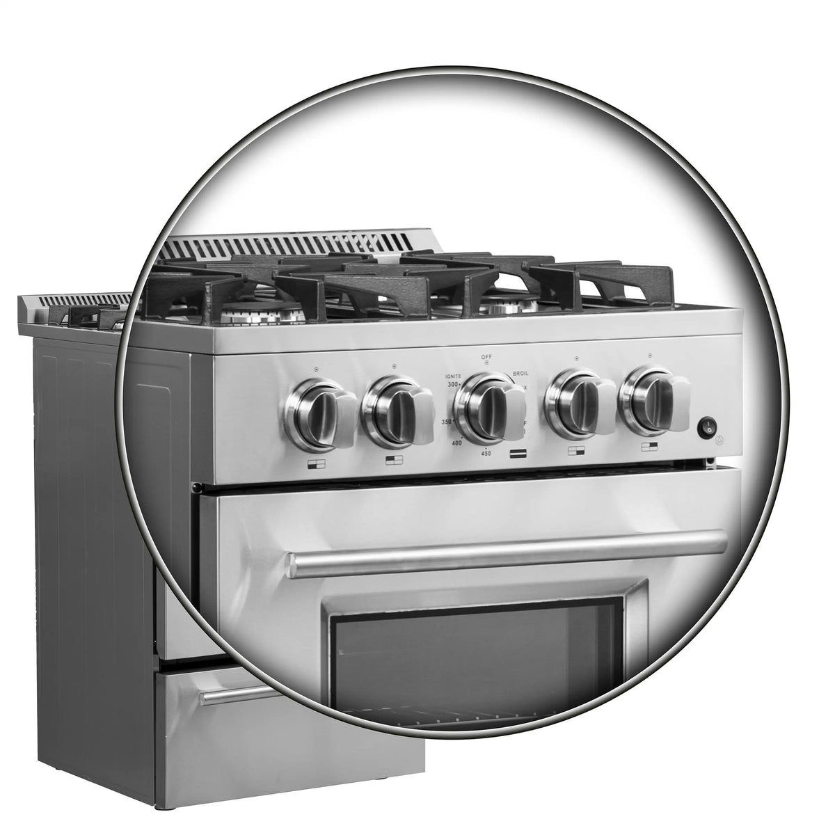 Forno Breno 24-Inch Freestanding Gas Range, 4 Burners, Stainless Steel (FFSGS6272-24)