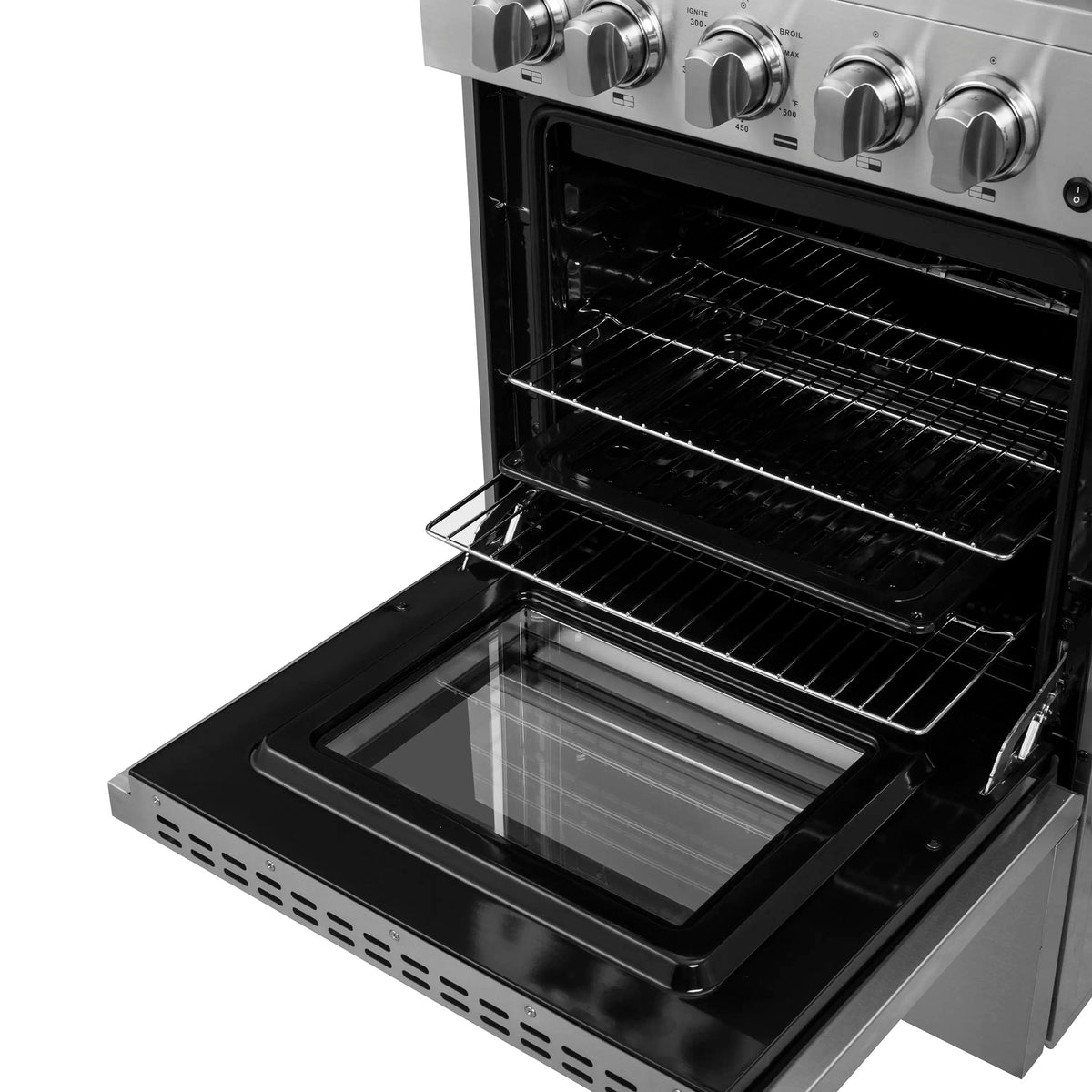 Forno Breno 24-Inch Freestanding Gas Range, 4 Burners, Stainless Steel (FFSGS6272-24)