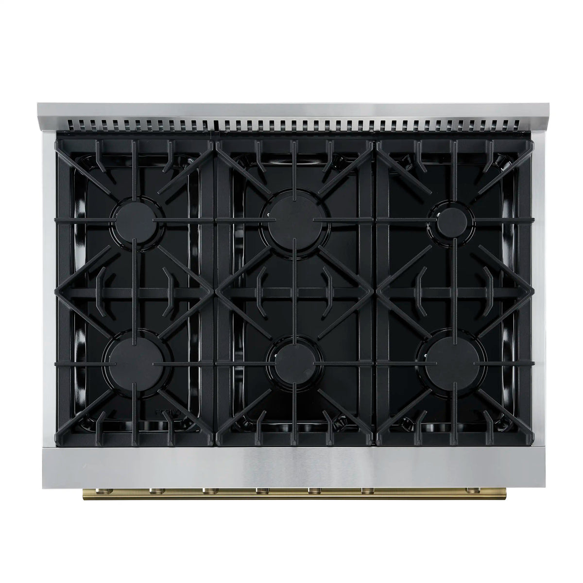 Forno Marco 36-Inch Freestanding Gas Range, 6 Burners, 5.36 Cu. Ft. Convection Oven, Black with Antique Brass Trim (FFSGS6277-36BLK)