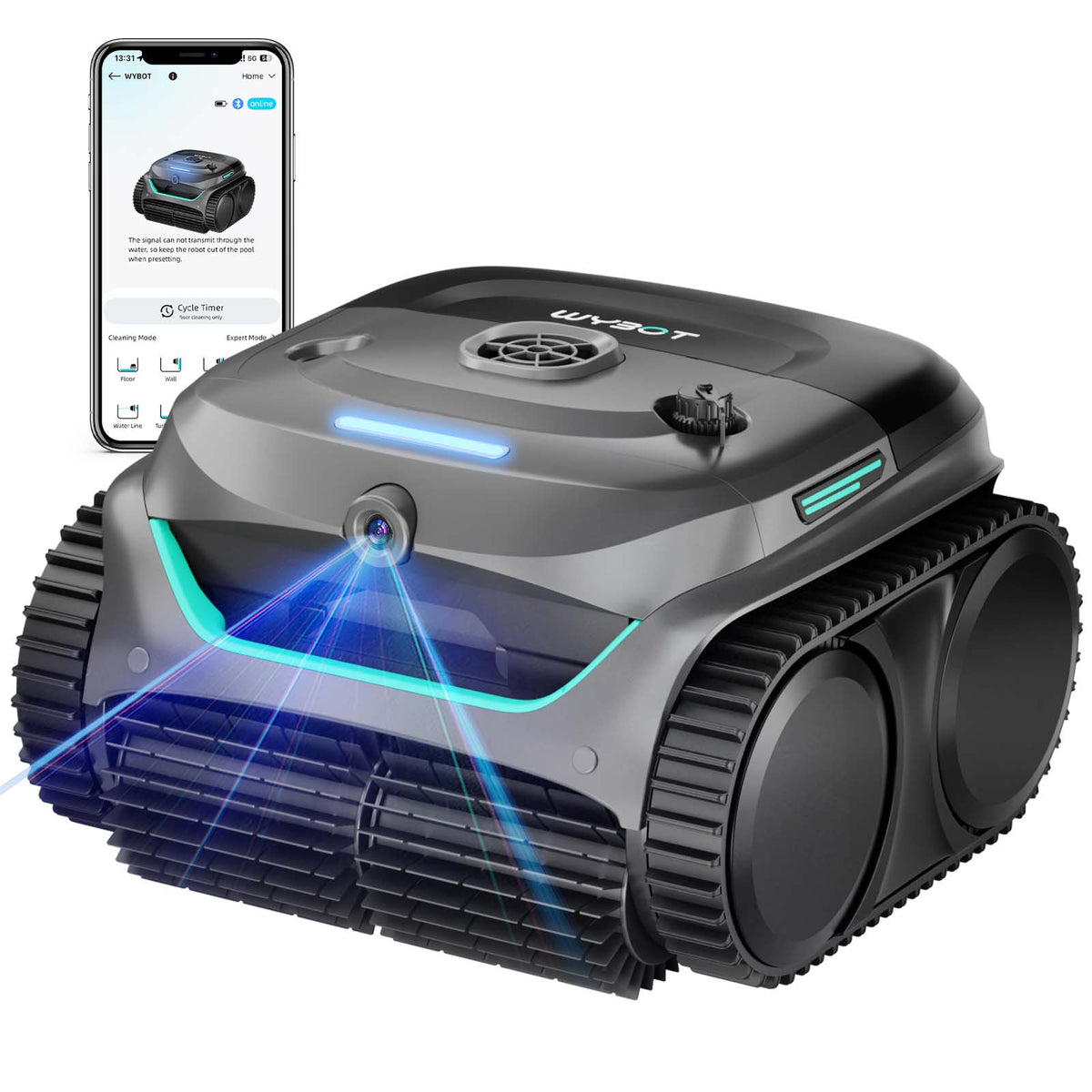 WYBOT C2 Vision Robotic Pool Cleaner - gray color 23
