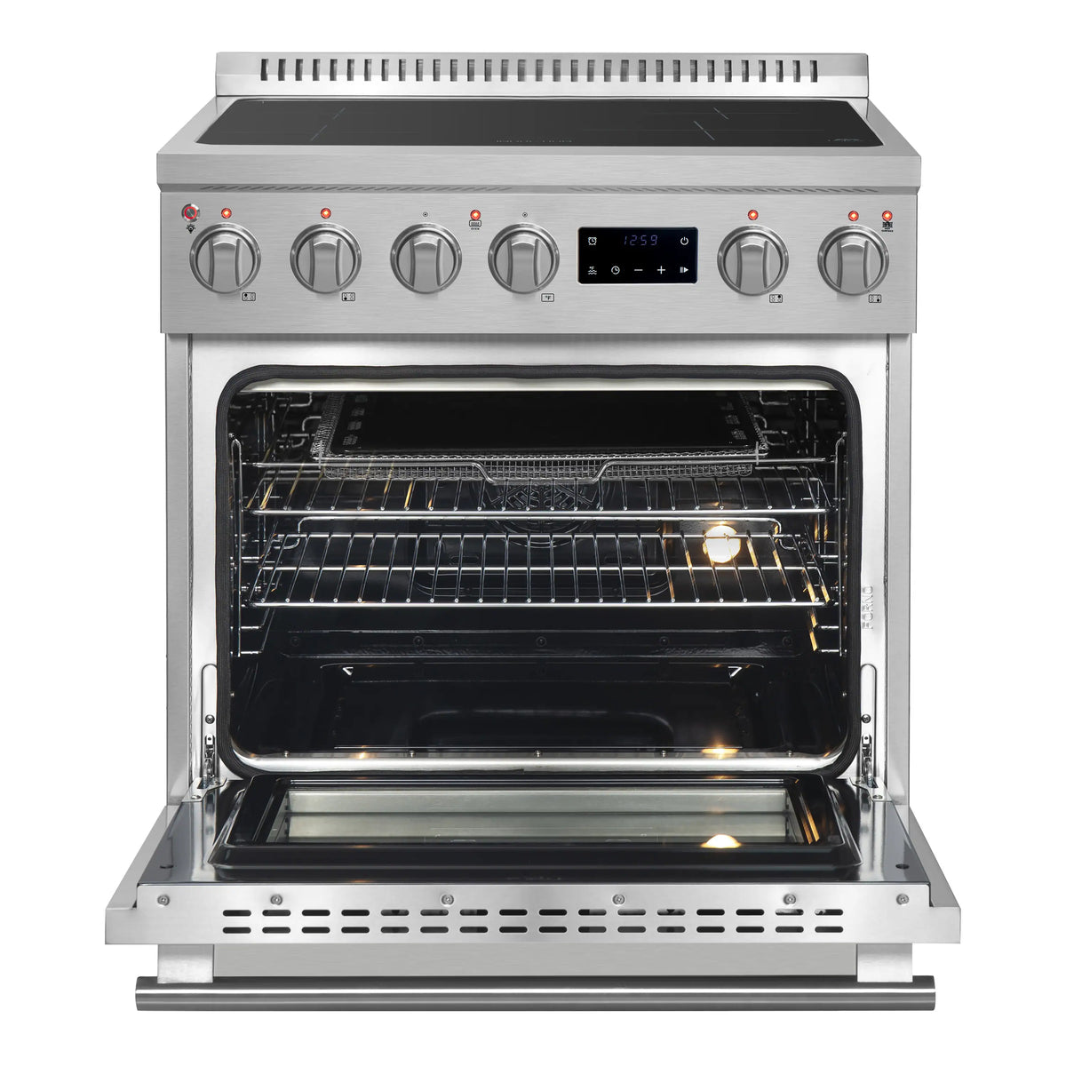 Forno Torino 30-Inch Freestanding Induction Range, True Convection, Air Fry, Stainless Steel (FFSIN0936-30)