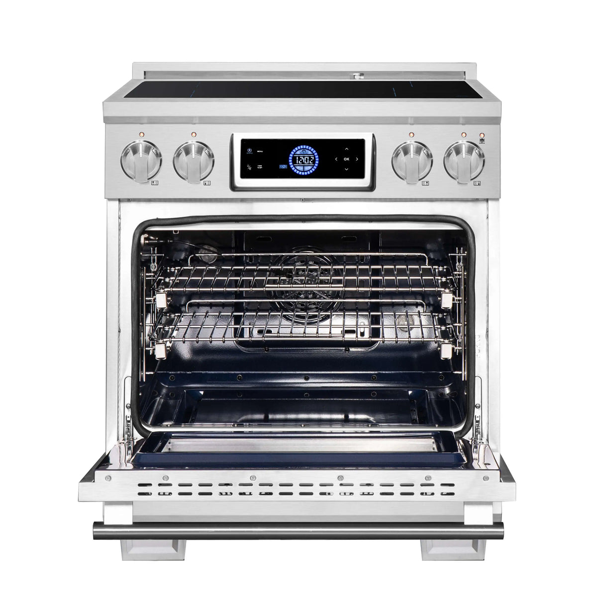 Forno Maximus 30-Inch Freestanding Induction Range, Air Fryer, Stainless Steel (FFSIN0968-30)