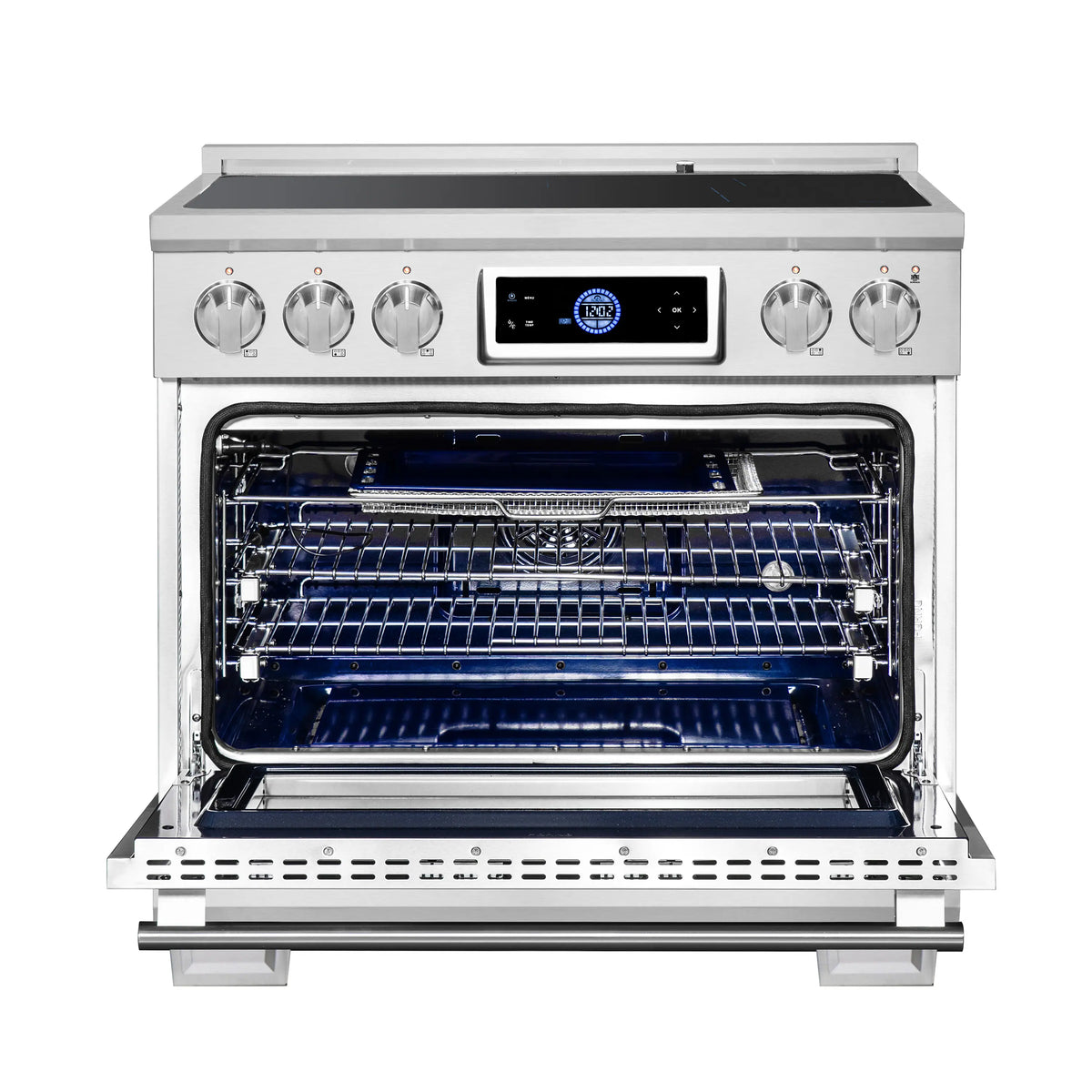 Forno Maximus 36-Inch Freestanding Induction Range, Air Fryer, Stainless Steel (FFSIN0968-36)