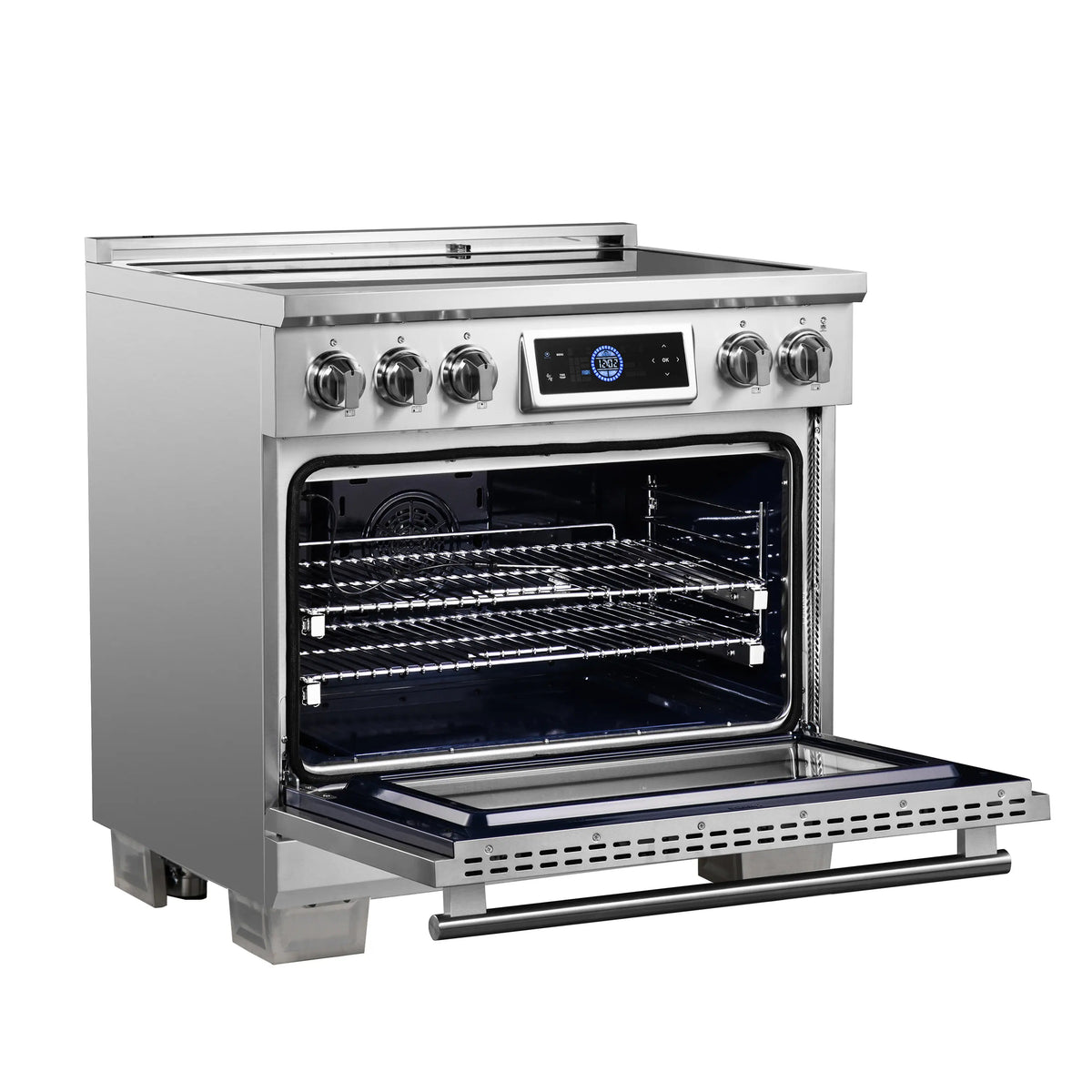 Forno Maximus 36-Inch Freestanding Induction Range, Air Fryer, Stainless Steel (FFSIN0968-36)