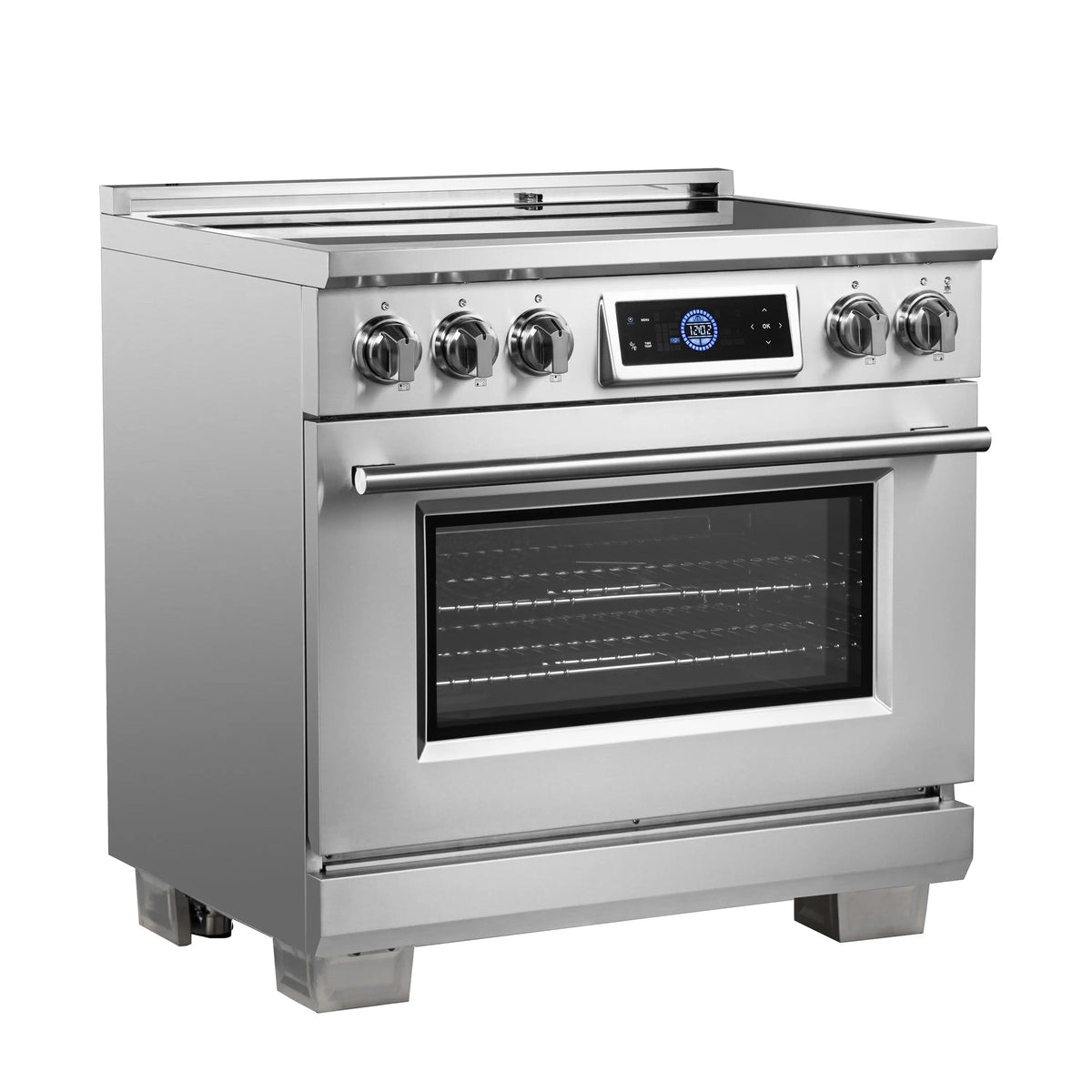 Forno Maximus 36-Inch Freestanding Induction Range, Air Fryer, Stainless Steel (FFSIN0968-36)