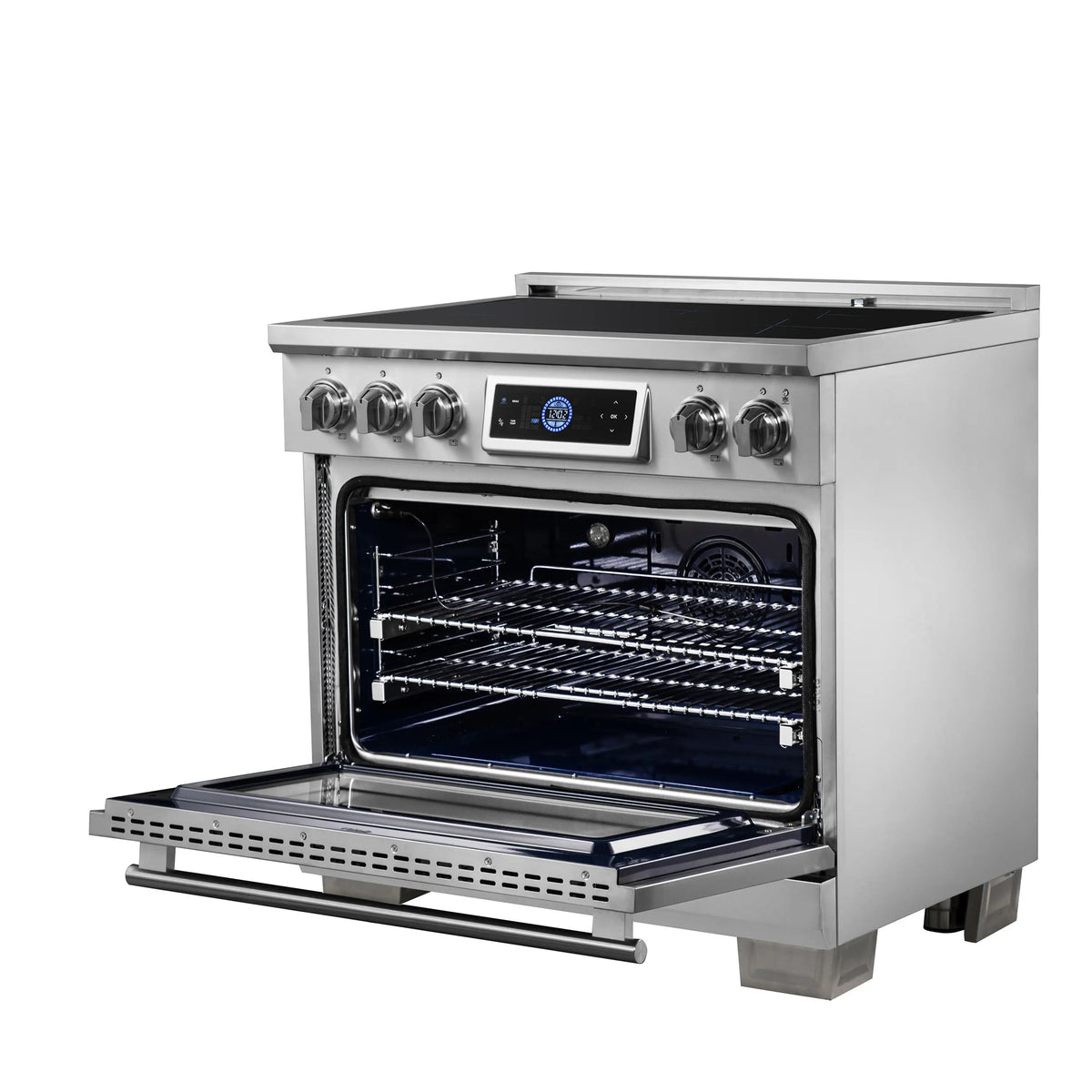 Forno Maximus 36-Inch Freestanding Induction Range, Air Fryer, Stainless Steel (FFSIN0968-36)