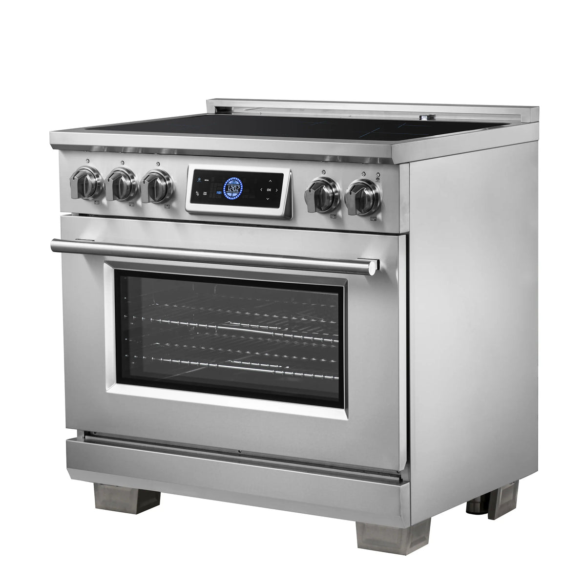 Forno Maximus 36-Inch Freestanding Induction Range, Air Fryer, Stainless Steel (FFSIN0968-36)