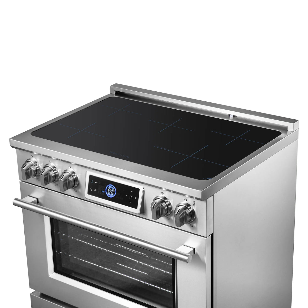 Forno Maximus 36-Inch Freestanding Induction Range, Air Fryer, Stainless Steel (FFSIN0968-36)