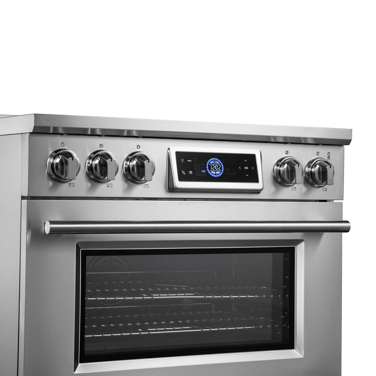 Forno Maximus 36-Inch Freestanding Induction Range, Air Fryer, Stainless Steel (FFSIN0968-36)