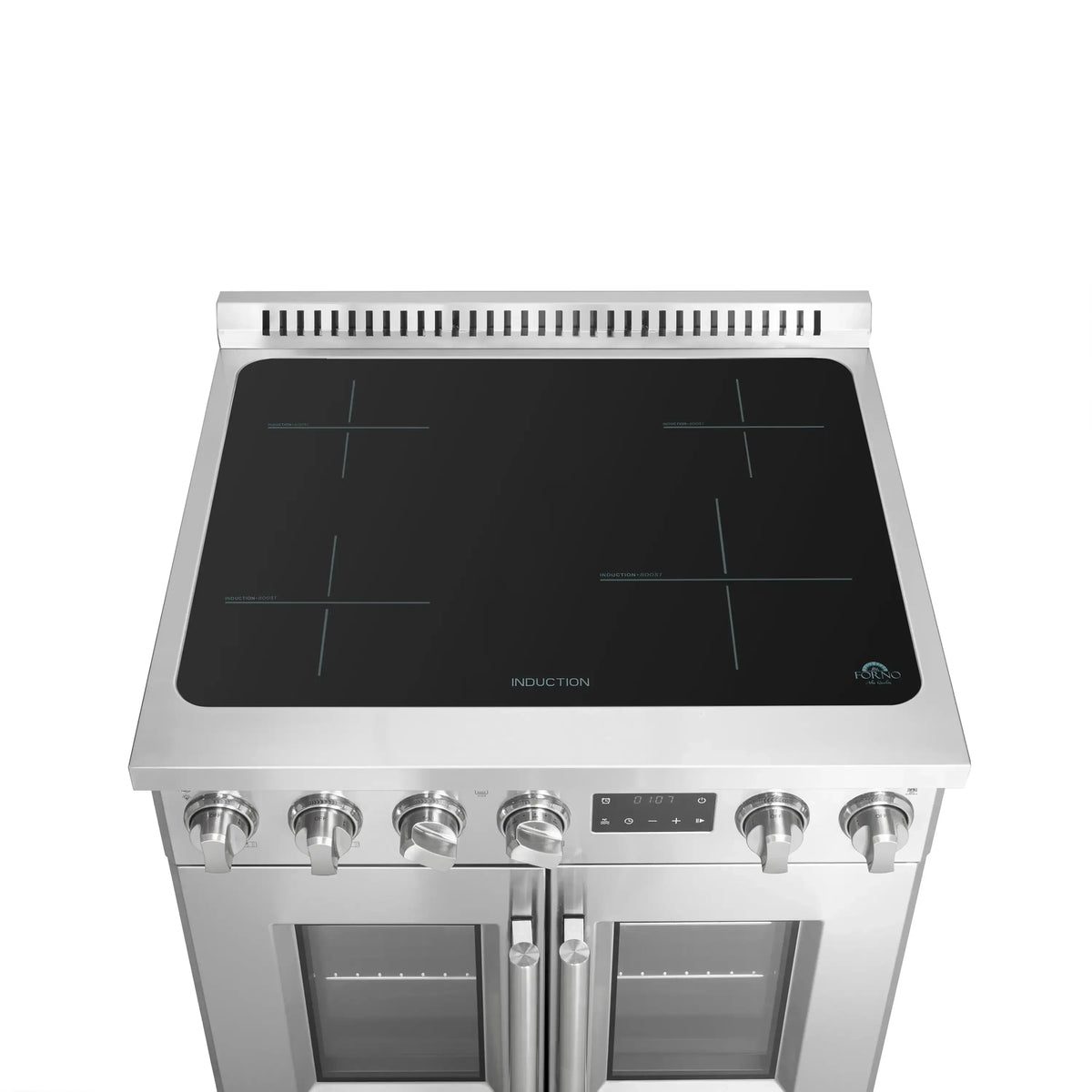 Forno Torino 30-Inch Freestanding French Door Induction Range, True Convection, Air Fry, Stainless Steel (FFSIN0950-30)