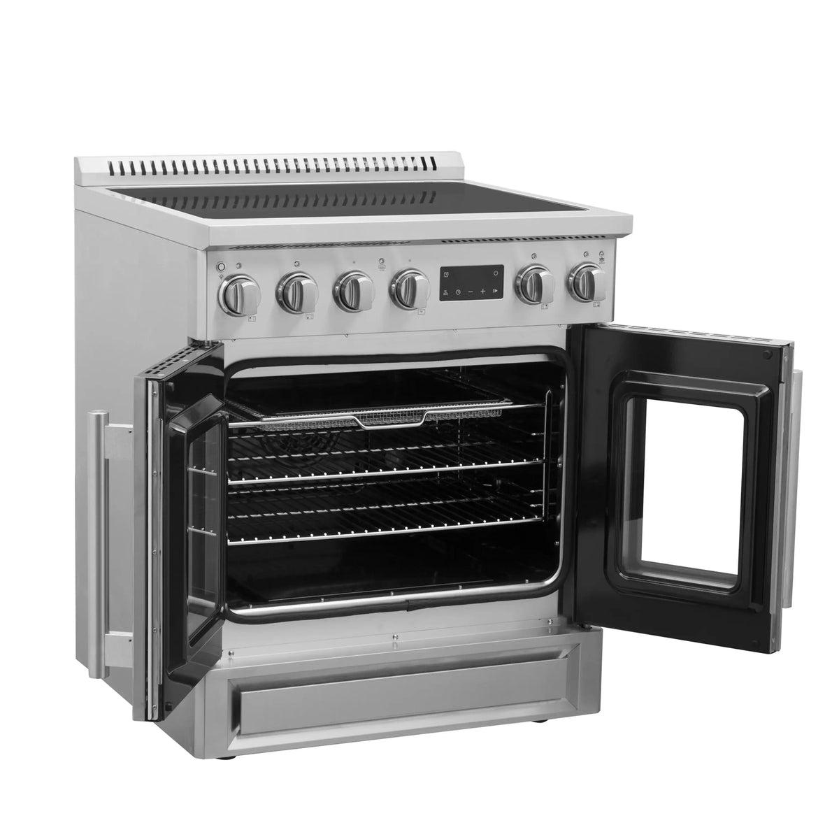 Forno Torino 30-Inch Freestanding French Door Induction Range, True Convection, Air Fry, Stainless Steel (FFSIN0950-30)