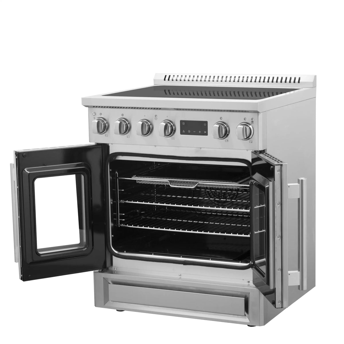 Forno Torino 30-Inch Freestanding French Door Induction Range, True Convection, Air Fry, Stainless Steel (FFSIN0950-30)