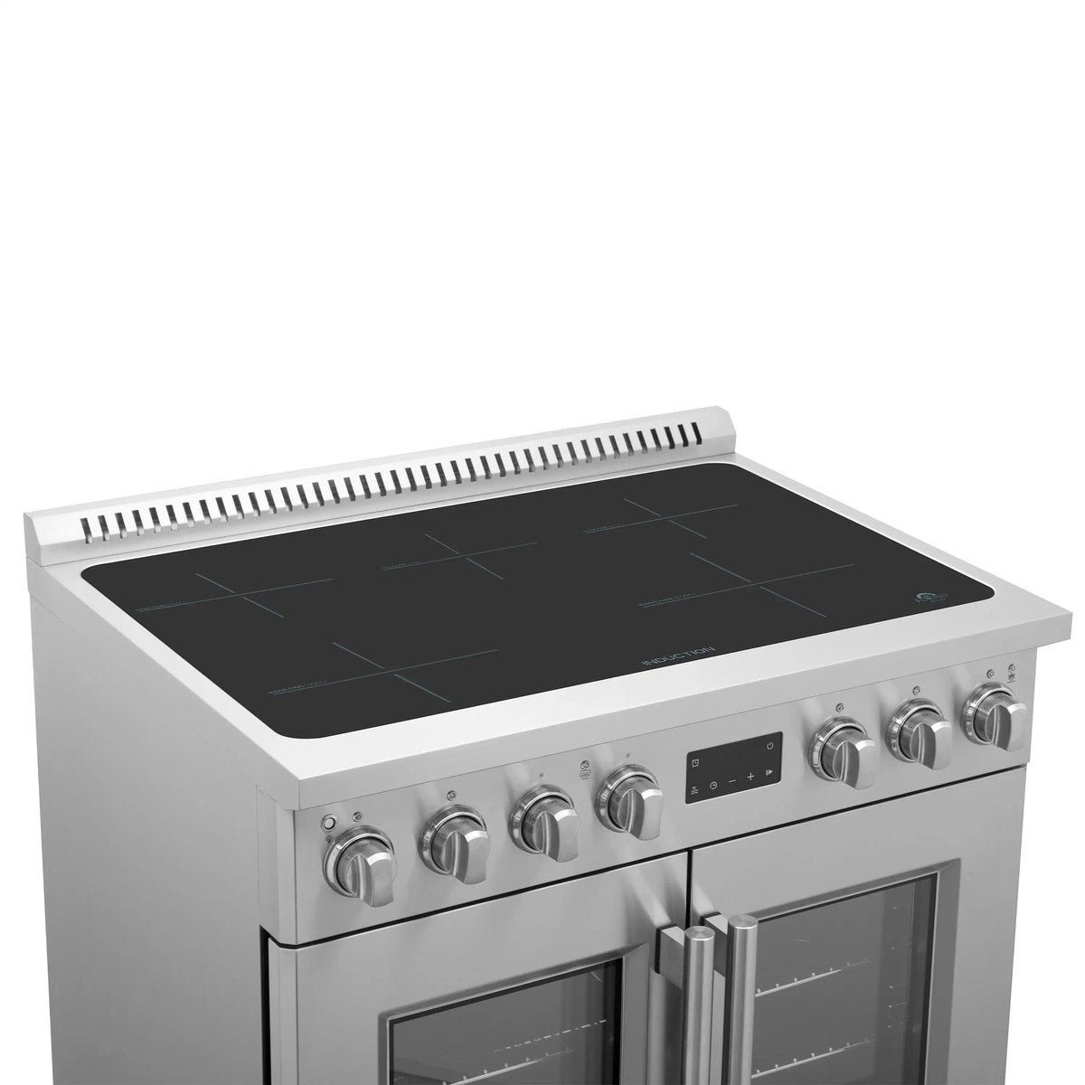 Forno Torino 36-Inch Freestanding French Door Induction Range, True Convection, Air Fry, Stainless Steel (FFSIN0950-36)