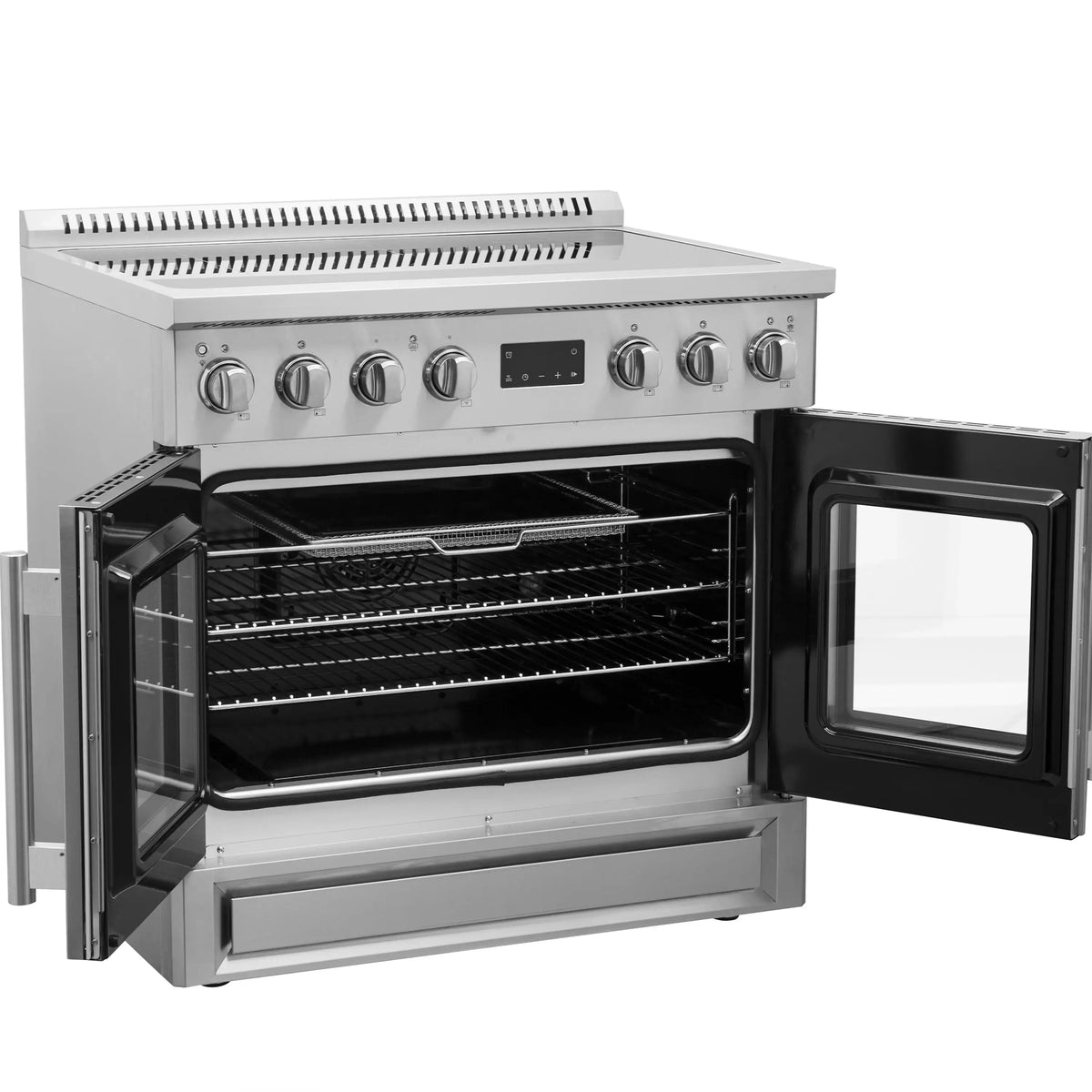 Forno Torino 36-Inch Freestanding French Door Induction Range, True Convection, Air Fry, Stainless Steel (FFSIN0950-36)
