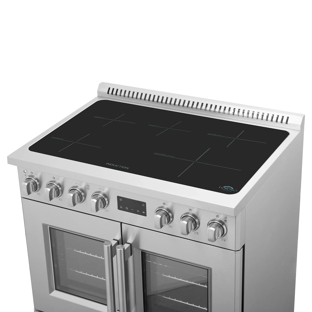Forno Torino 36-Inch Freestanding French Door Induction Range, True Convection, Air Fry, Stainless Steel (FFSIN0950-36)