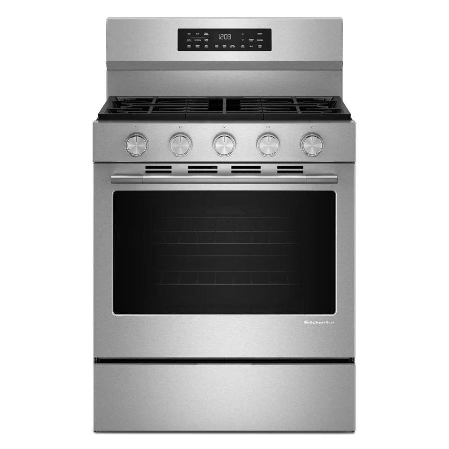 KitchenAid KFGS330TPS 5.0 Cu. Ft. Smart Freestanding Gas Range With Convection Cooking Modes PrintShield™ Stainless Finish