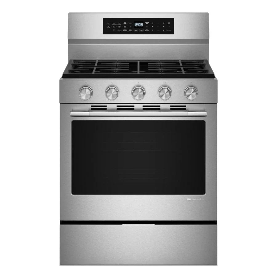 KitchenAid KFGS530SPS 5.0 Cu. Ft. Smart Freestanding Gas Range With Convection Cooking Modes PrintShield™ Stainless Finish
