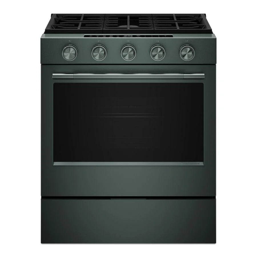 KitchenAid KSGS530SJP 5.0 Cu. Ft. Smart Slide-in Gas Range with Convection Cooking Modes and 2-in-1 Burner Juniper