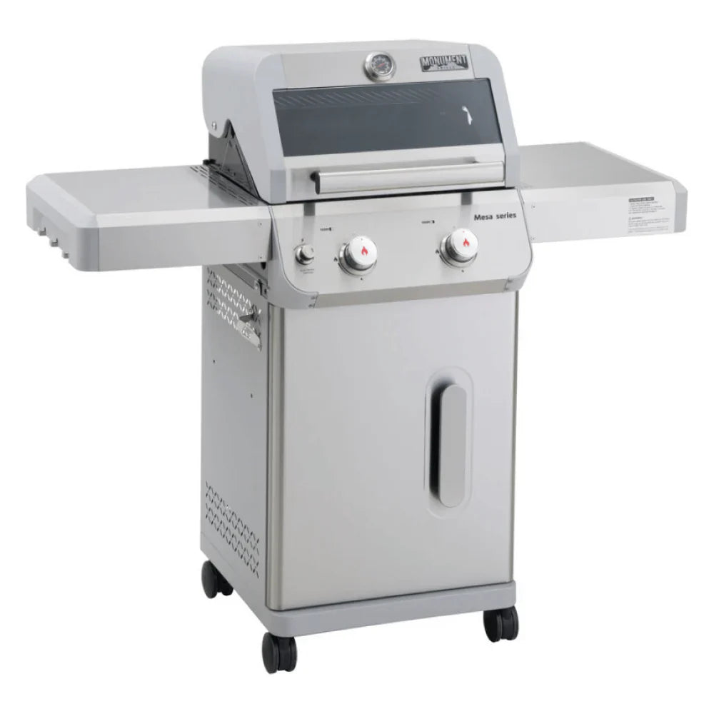 Monument Grills Mesa 200S Series Propane Gas Grill, 2 Burners, Stainless Steel