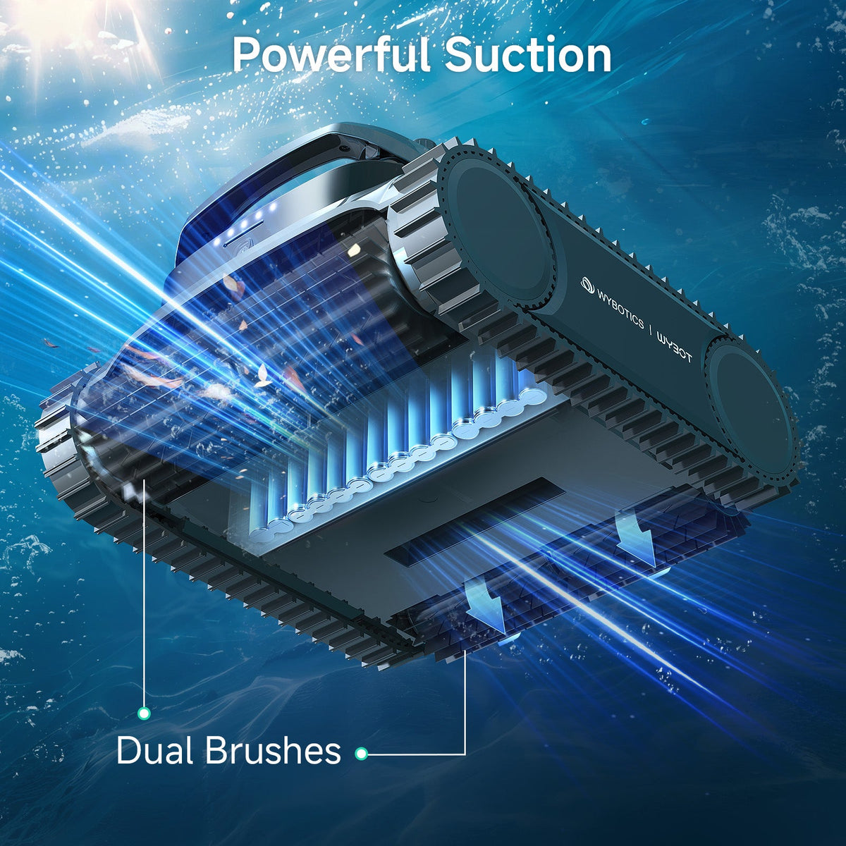 WYBOT M2 Vision Robotic Pool Cleaner - dual brushes 8