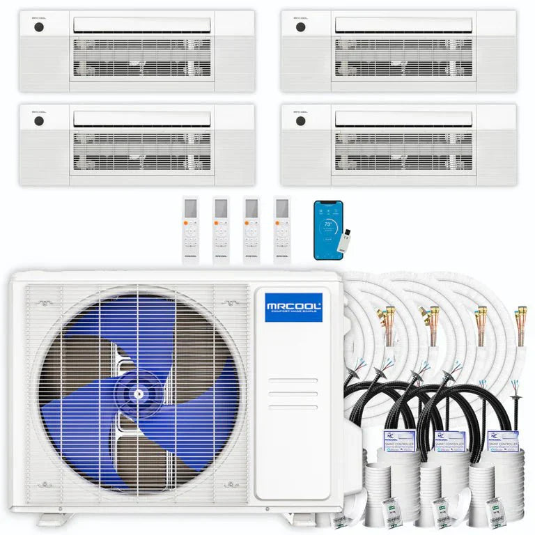 MRCOOL DIY 5th Gen 4-Zone 27,000 BTU 23 SEER2 (6K + 6K + 9K + 9K) Ductless Mini-Split Air Conditioner and Heat Pump with Ceiling Cassettes