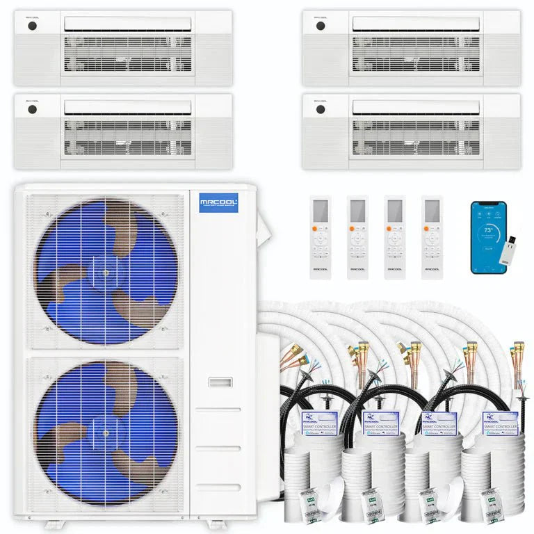 MRCOOL DIY 5th Gen Multi-Zone 4-Zone 55,000 BTU 22 SEER2 (6K + 9K + 12K + 18K) Ductless Mini-Split Air Conditioner and Heat Pump with Ceiling Cassettes
