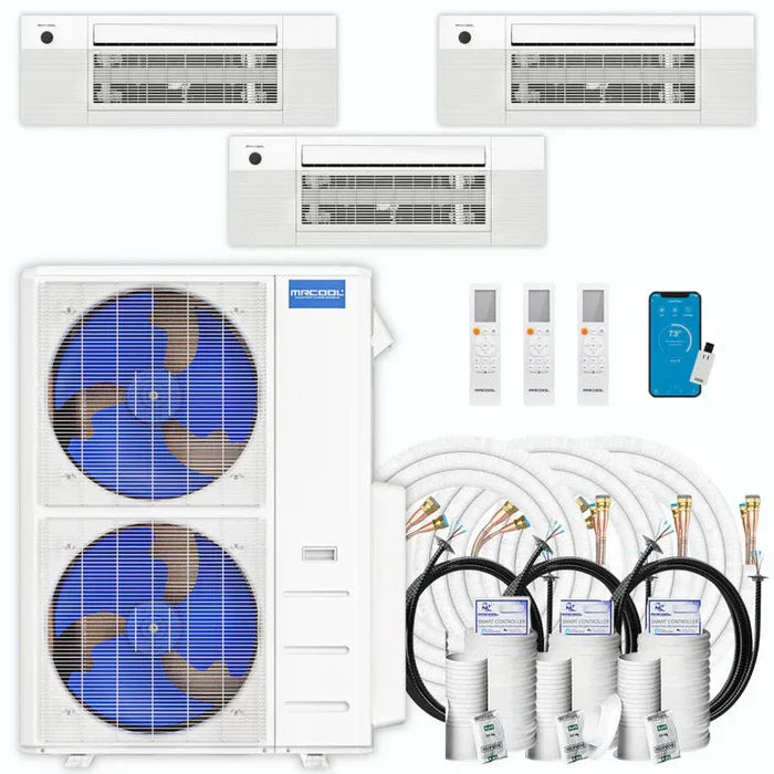 MRCOOL DIY 5th Gen Multi-Zone 3-Zone 55,000 BTU 23 SEER2 (9K + 9K + 18K) Ductless Mini-Split Air Conditioner and Heat Pump with Ceiling Cassettes