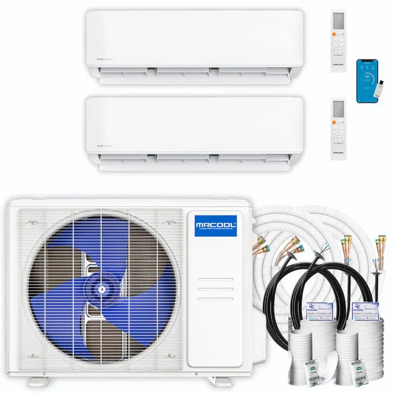 MRCOOL DIY 5th Gen Multi-Zone 2-Zone 27,000 BTU 23 SEER2 (12K + 12K) Ductless Mini-Split Air Conditioner and Heat Pump