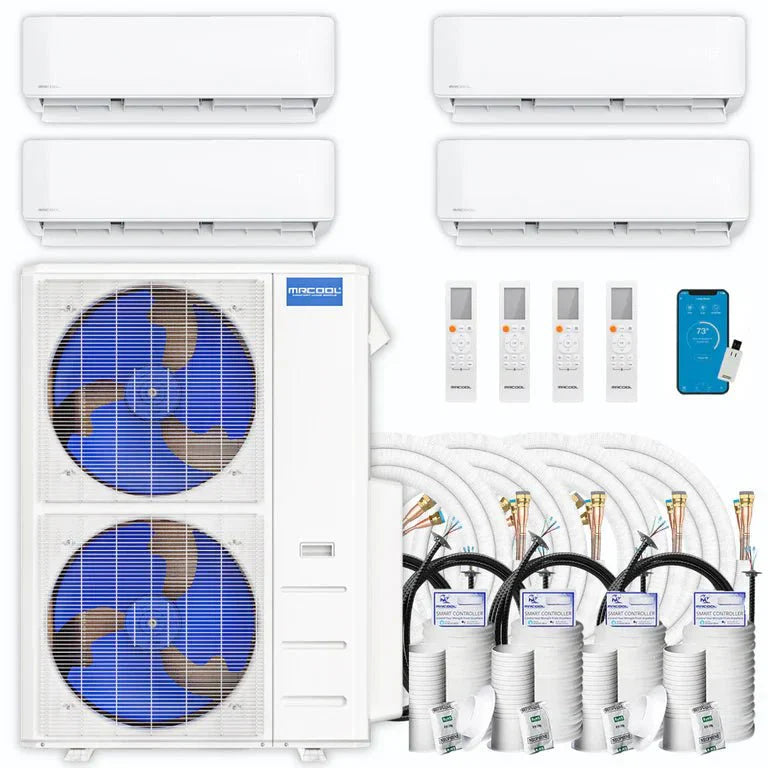 MRCOOL DIY 5th Gen Multi-Zone 4-Zone 48,000 BTU 22 SEER2 (6K + 9K + 12K + 18K) Ductless Mini-Split Air Conditioner and Heat Pump