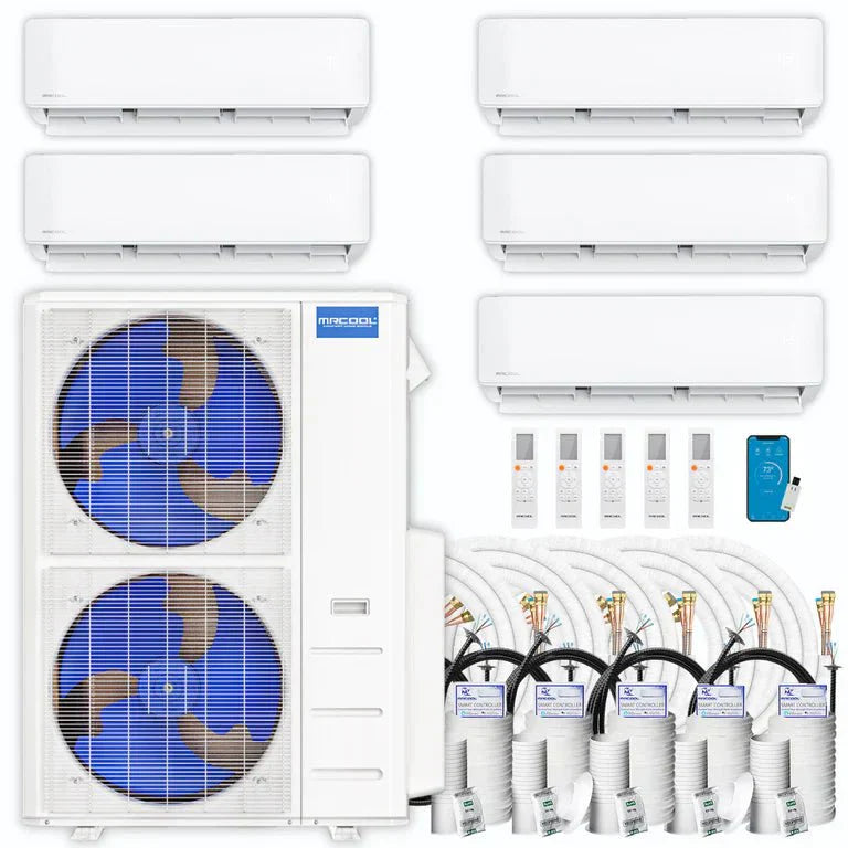 MRCOOL DIY 5th Gen Multi-Zone 5-Zone 55,000 BTU 22 SEER2 (9K + 9K + 9K + 9K + 12K) Ductless Mini-Split Air Conditioner and Heat Pump