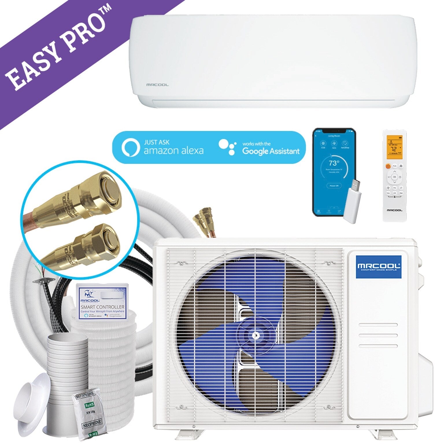MRCOOL DIY Easy Pro 12K 12,000 BTU 19.5 SEER2 Ductless Mini Split Air Conditioner and Heat Pump - 115V