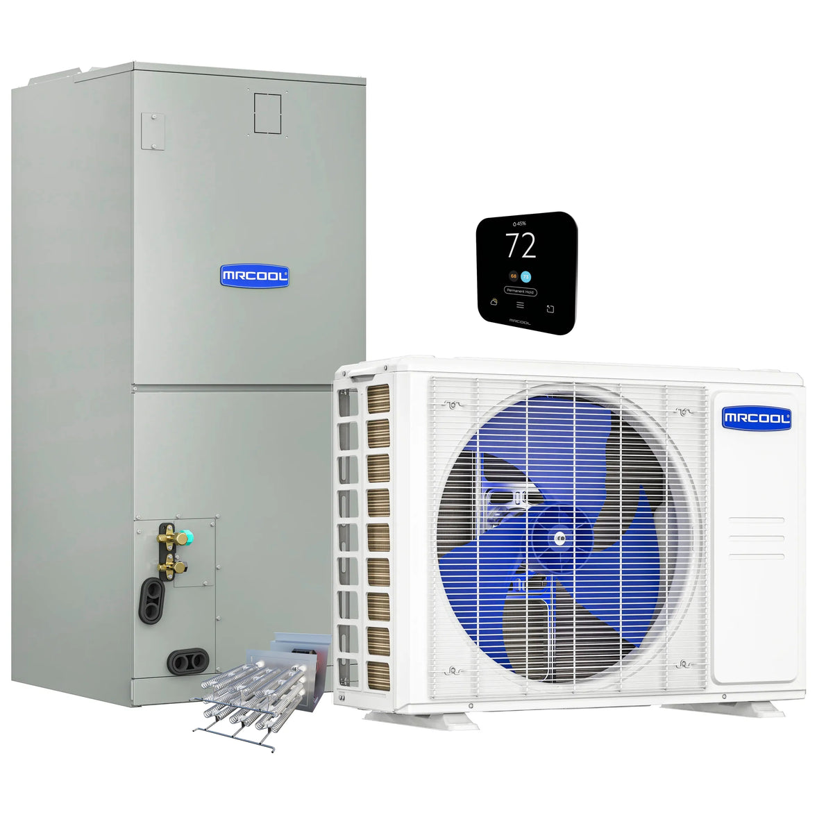 MRCOOL VersaPro 2nd Gen Central Split System with 48K BTU, 4 Ton, 16 SEER2, Heat Pump Condenser and Ducted Air Handler with 8kW Heat Kit (MVP48HP2A00OH08)