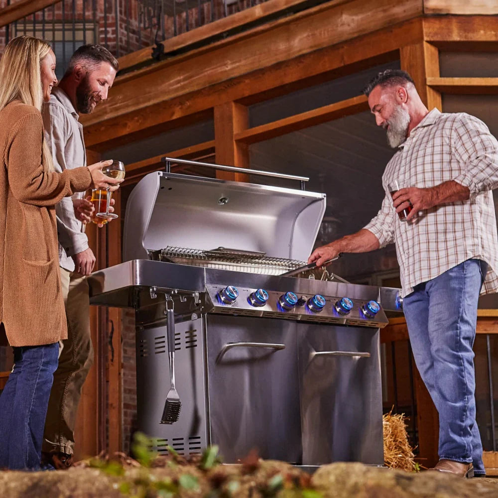 Monument Grills Classic 77352 Series Propane Gas Grill, 6 Burners, Stainless Steel