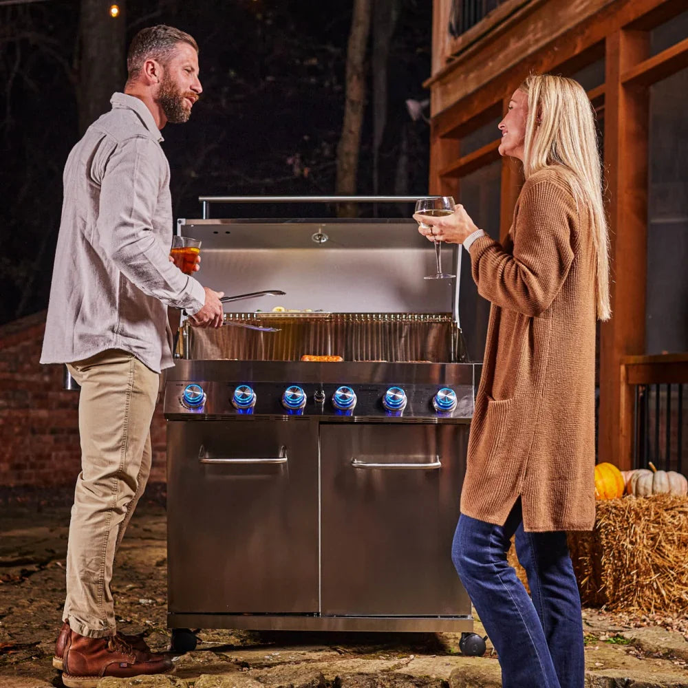 Monument Grills Classic 77352 Series Propane Gas Grill, 6 Burners, Stainless Steel