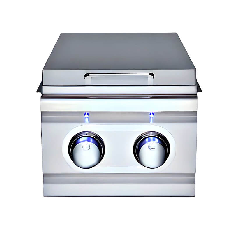 RCS Cutlass Pro Built-In Double Side Burner, LED Lights, Stainless Steel (RDB1EL)