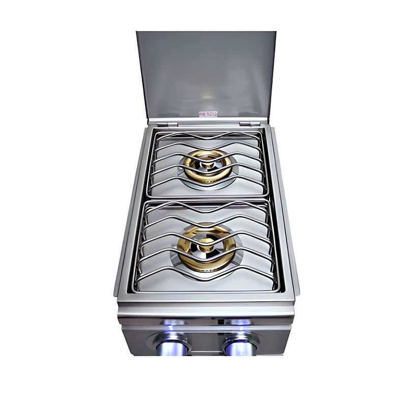 RCS Cutlass Pro Built-In Double Side Burner, LED Lights, Stainless Steel (RDB1EL)
