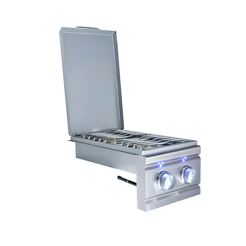 RCS Cutlass Pro Built-In Double Side Burner, LED Lights, Stainless Steel (RDB1EL)