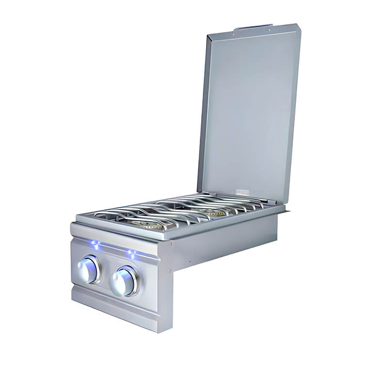 RCS Cutlass Pro Built-In Double Side Burner, LED Lights, Stainless Steel (RDB1EL)