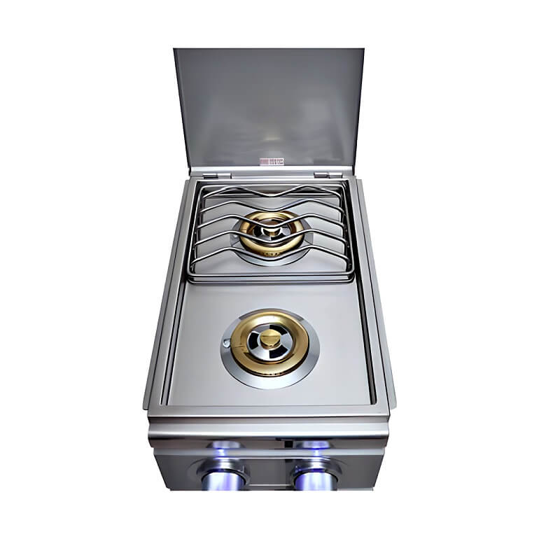 RCS Cutlass Pro Built-In Double Side Burner, LED Lights, Stainless Steel (RDB1EL)