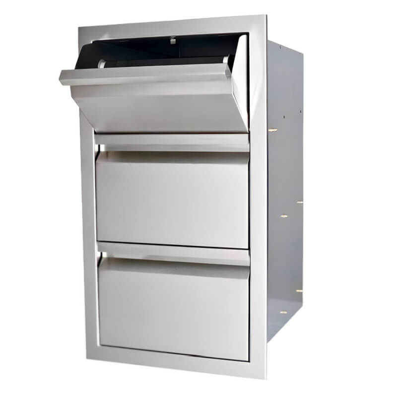 RCS Valiant 17-Inch Double Drawer and Paper Towel Holder, Stainless Steel (VTHC1)