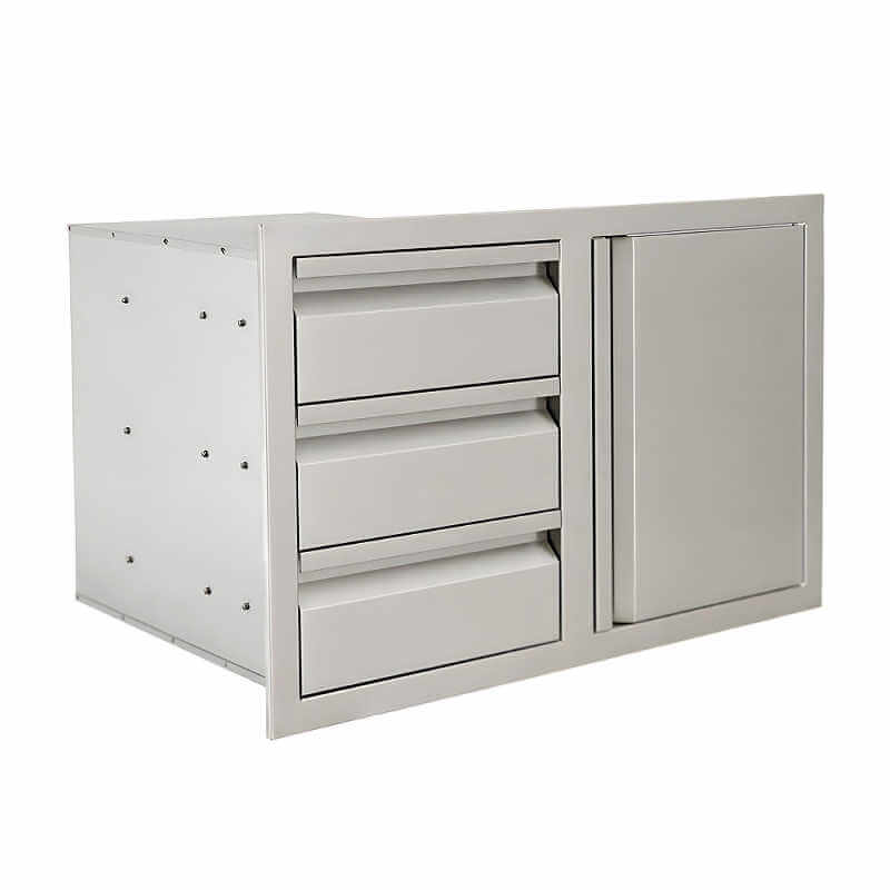 RCS Valiant 33-Inch Triple Drawer and Door Combo, Stainless Steel (VDC2SC)