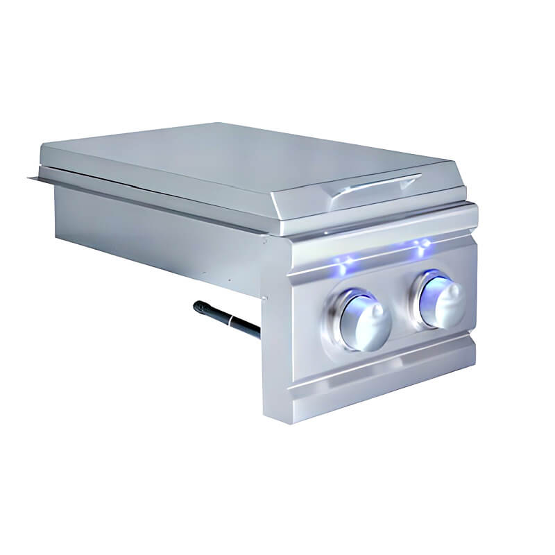 RCS Cutlass Pro Built-In Double Side Burner, LED Lights, Stainless Steel (RDB1EL)