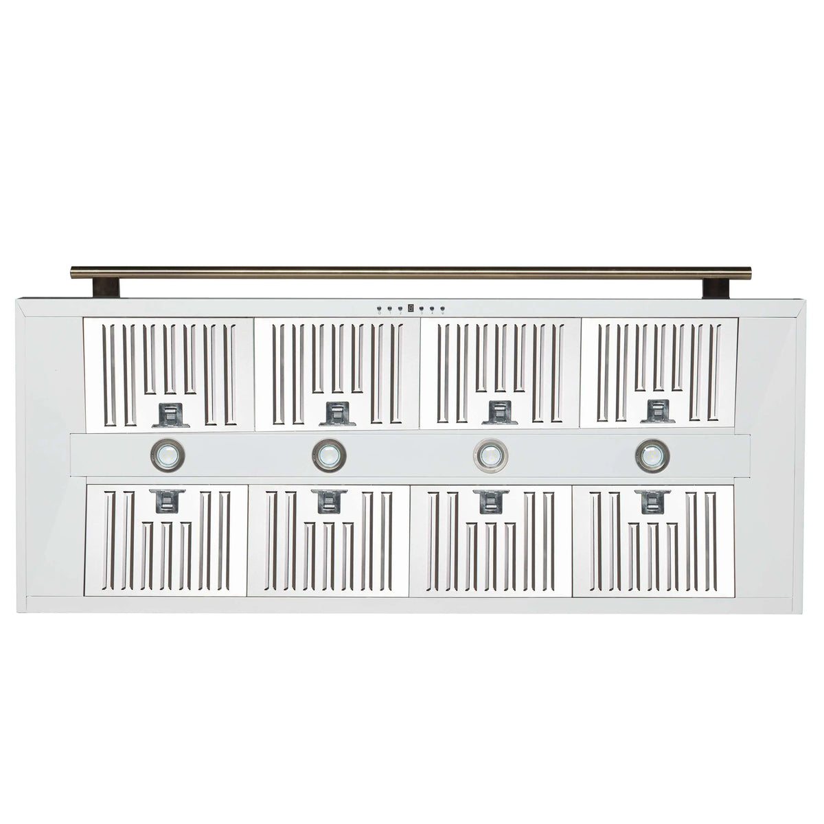 Forno Aria 60-Inch Wall-Mount Range Hood, White with Antique Brass Handle (FRHWM5095-60WHT)