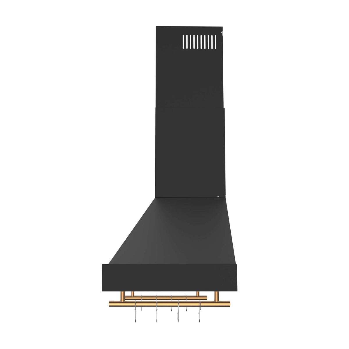Forno Venezia 48-Inch Wall-Mount Range Hood, Touch Controls, Baffle Filters, Black with Antique Brass Handle (FRHWM5503-48BLK)