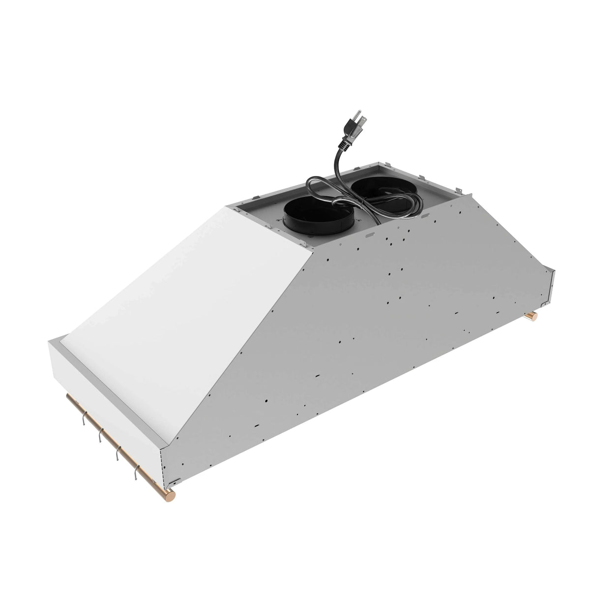 Forno Venezia 48-Inch Wall-Mount Range Hood, Touch Controls, Baffle Filters, White with Antique Brass Handle (FRHWM5503-48WHT)