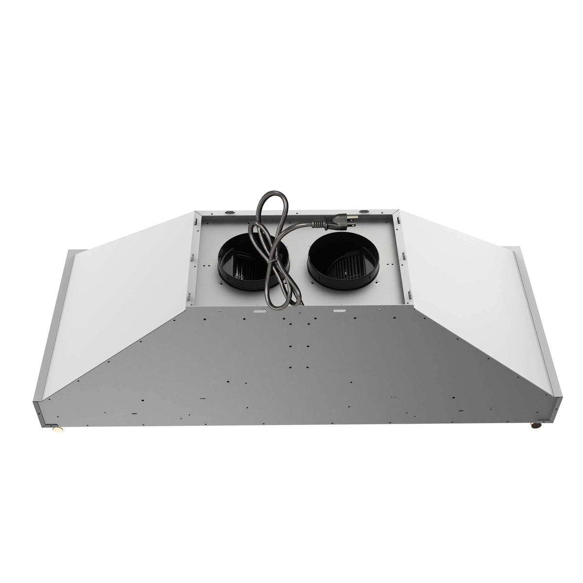 Forno Venezia 48-Inch Wall-Mount Range Hood, Touch Controls, Baffle Filters, White with Antique Brass Handle (FRHWM5503-48WHT)